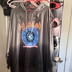 Torrid Def Leppard Gray Hoodie with Graphic Design